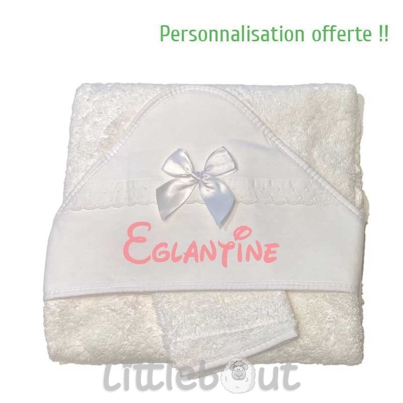 Cape de bain blanche personnalisé